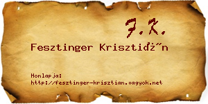 Fesztinger Krisztián névjegykártya
